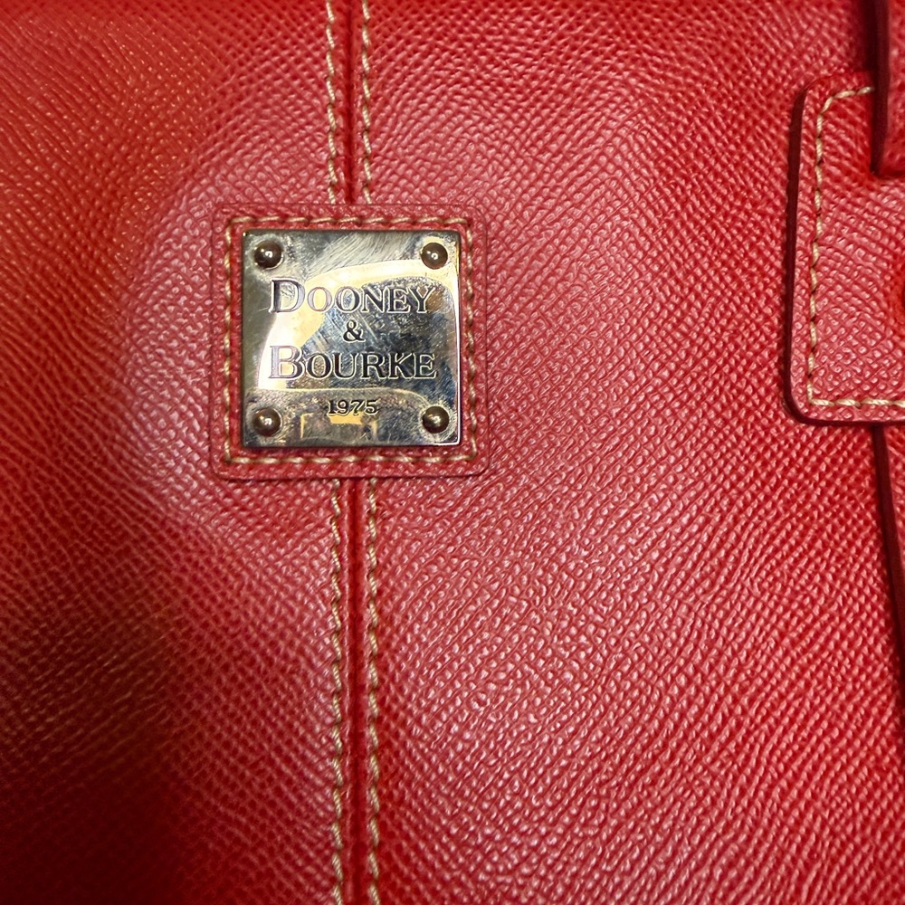 Dooney & Bourke Red Leather Tote - Picture 2 of 3